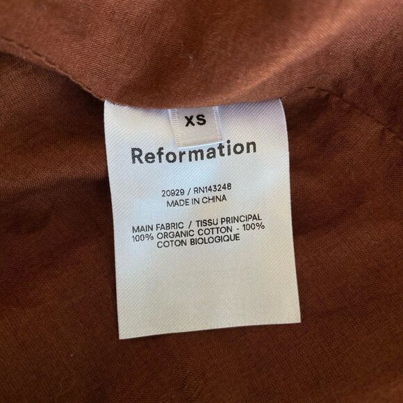 Reformation Bekkah Crocheted Lace-Trimmed Organic Cotton Midi Dress in Cinnamon - Picture 12 of 12